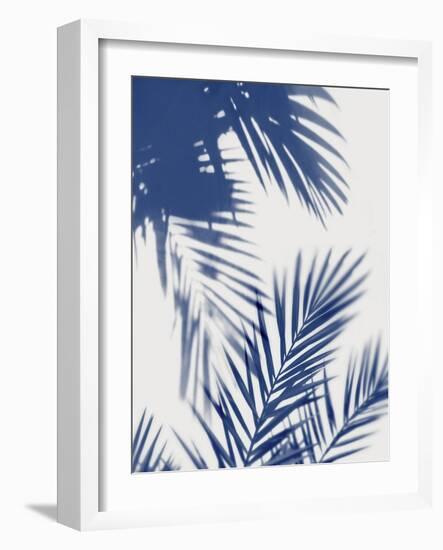 Palm Shadows Indigo II-Melonie Miller-Framed Art Print