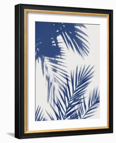 Palm Shadows Indigo II-Melonie Miller-Framed Art Print