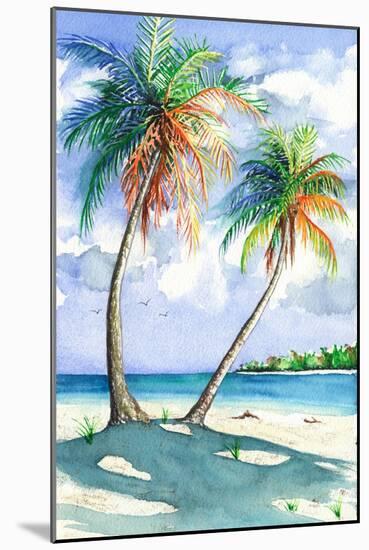 Palm Shadows-Christine Reichow-Mounted Art Print