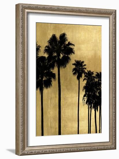 Palm Silhouette on Gold I-Kate Bennett-Framed Art Print