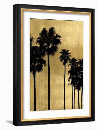Palm Silhouette on Gold I-Kate Bennett-Framed Art Print