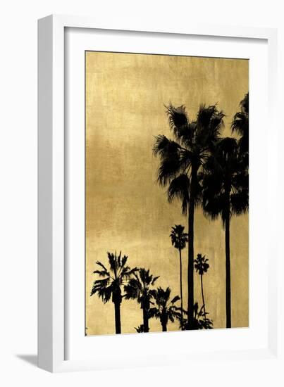 Palm Silhouette on Gold II-Kate Bennett-Framed Art Print