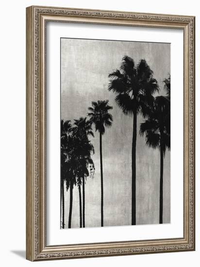 Palm Silhouette on Silver III-Kate Bennett-Framed Art Print