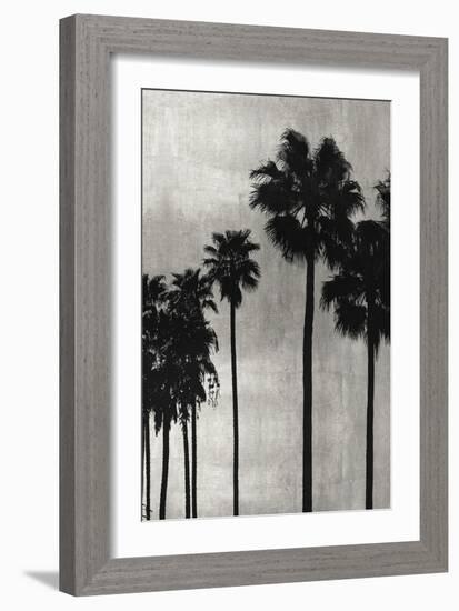 Palm Silhouette on Silver III-Kate Bennett-Framed Art Print
