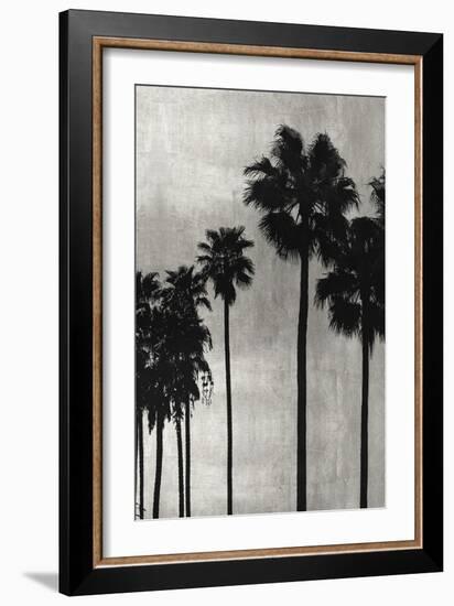 Palm Silhouette on Silver III-Kate Bennett-Framed Art Print