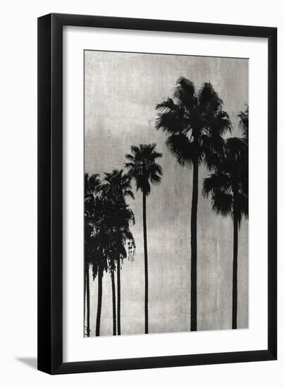 Palm Silhouette on Silver III-Kate Bennett-Framed Art Print