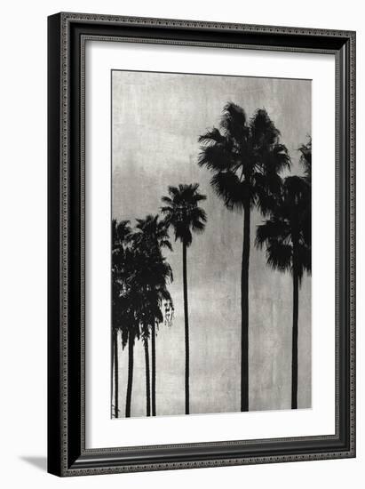 Palm Silhouette on Silver III-Kate Bennett-Framed Art Print