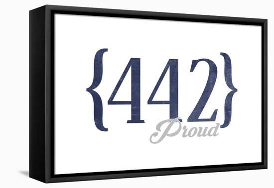 Palm Springs, California - 442 Area Code (Blue)-Lantern Press-Framed Stretched Canvas