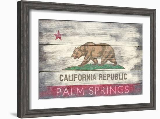 Palm Springs, California - Barnwood State Flag-Lantern Press-Framed Art Print