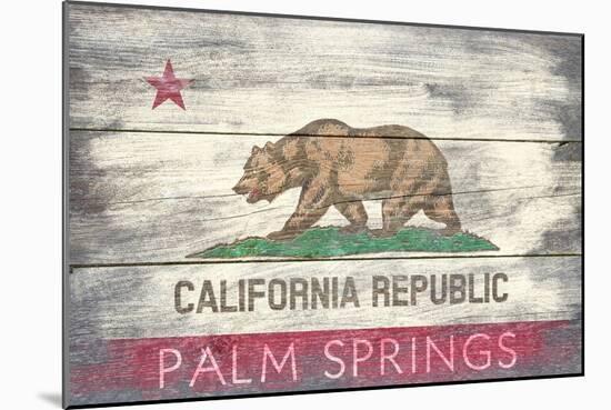 Palm Springs, California - Barnwood State Flag-Lantern Press-Mounted Art Print