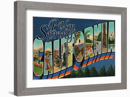 Palm Springs, California - Large Letter Scenes-Lantern Press-Framed Art Print