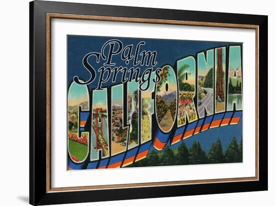 Palm Springs, California - Large Letter Scenes-Lantern Press-Framed Art Print