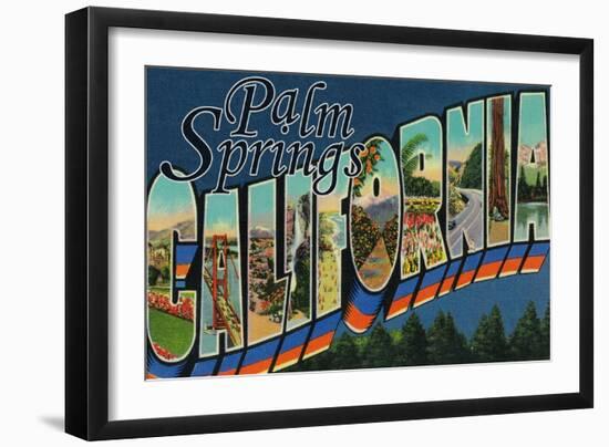 Palm Springs, California - Large Letter Scenes-Lantern Press-Framed Art Print