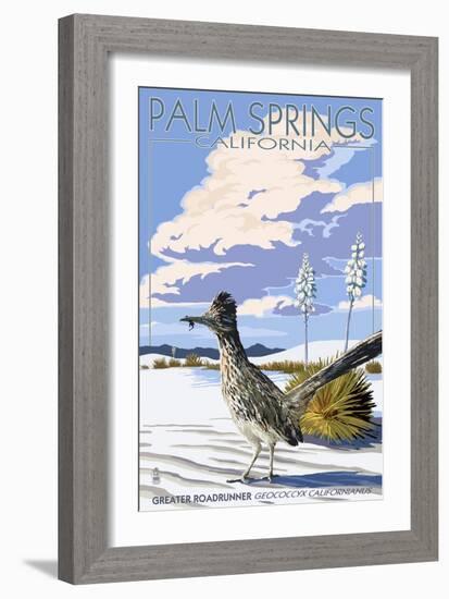 Palm Springs, California - Roadrunner Scene-Lantern Press-Framed Art Print