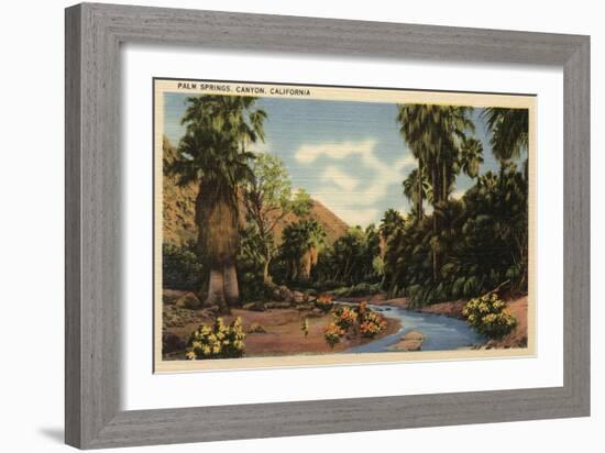 Palm Springs, California - View of Palm Springs Canyon-Lantern Press-Framed Art Print