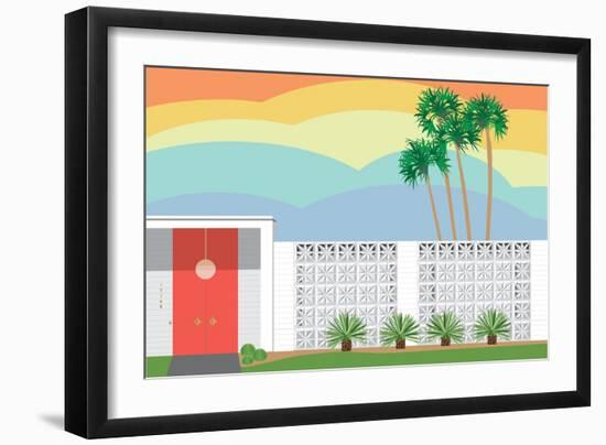 Palm Springs Sunset-Jen Bucheli-Framed Art Print