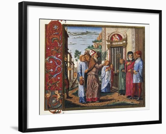 Palm Sunday, Bishop Blessing Doors of Church, Recalling Jesus' Entry into Jerusalem, Italy-null-Framed Giclee Print