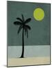 Palm Tree and Yellow Moon-Jasmine Woods-Mounted Art Print