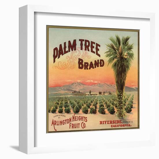 Palm Tree Brand - Riverside, California - Citrus Crate Label-Lantern Press-Framed Art Print