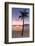 Palm tree on tropical beach during sunset, Le Morne Brabant, Black River district, Mauritius-Roberto Moiola-Framed Photographic Print