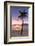 Palm tree on tropical beach during sunset, Le Morne Brabant, Black River district, Mauritius-Roberto Moiola-Framed Photographic Print