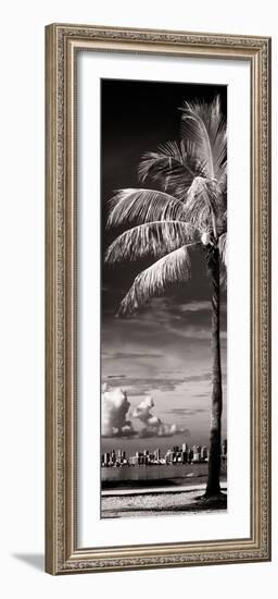 Palm Tree overlooking Downtown Miami - Florida-Philippe Hugonnard-Framed Photographic Print