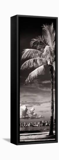 Palm Tree overlooking Downtown Miami - Florida-Philippe Hugonnard-Framed Premier Image Canvas