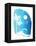 Palm Tree Sun Waves Blue-Jennifer McCully-Framed Stretched Canvas