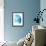 Palm Tree Sun Waves Blue-Jennifer McCully-Framed Art Print displayed on a wall