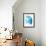 Palm Tree Sun Waves Blue-Jennifer McCully-Framed Art Print displayed on a wall