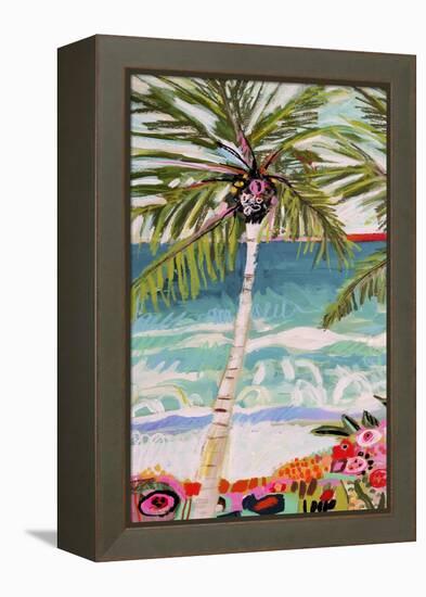 Palm Tree Wimsy I-Karen Fields-Framed Stretched Canvas