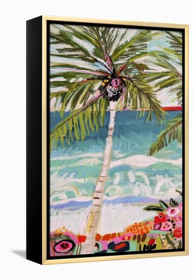 Palm Tree Wimsy I-Karen Fields-Framed Stretched Canvas