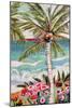Palm Tree Wimsy II-Karen Fields-Mounted Premium Giclee Print