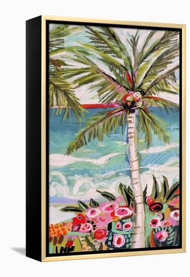 Palm Tree Wimsy II-Karen Fields-Framed Stretched Canvas