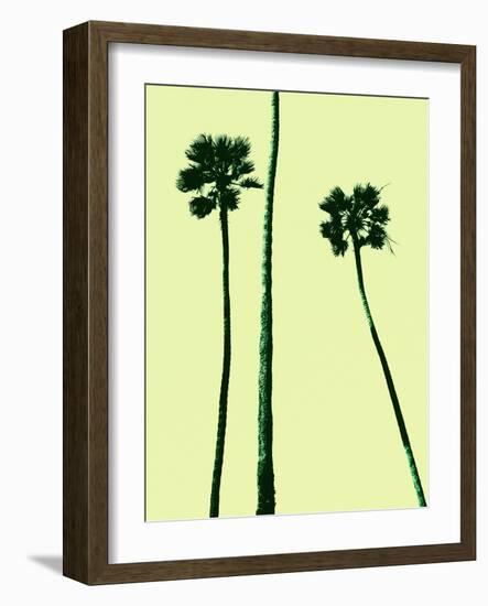 Palm Trees 2000 (Cyan)-Erik Asla-Framed Photographic Print