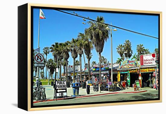 Palm Trees and Blue Sky Venice Beach-Steve Ash-Framed Premier Image Canvas