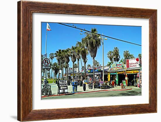 Palm Trees and Blue Sky Venice Beach-Steve Ash-Framed Photographic Print