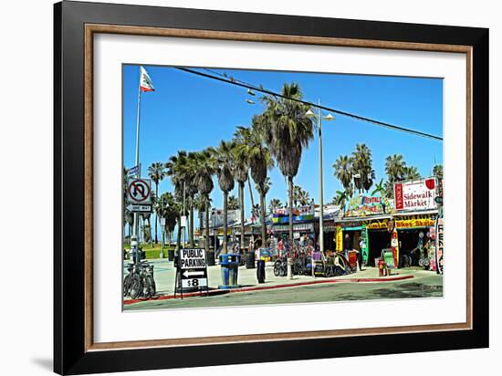 Palm Trees and Blue Sky Venice Beach-Steve Ash-Framed Photographic Print