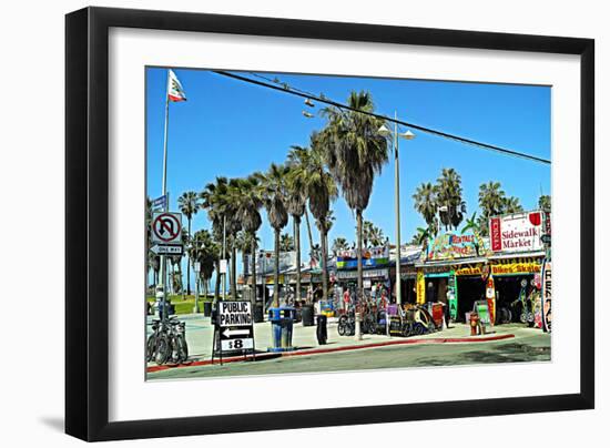 Palm Trees and Blue Sky Venice Beach-Steve Ash-Framed Photographic Print