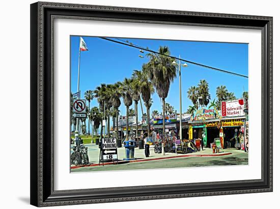 Palm Trees and Blue Sky Venice Beach-Steve Ash-Framed Photographic Print