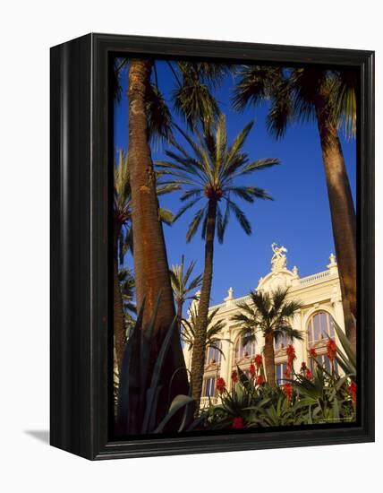 Palm Trees and Flowers in Front of the Casino at Monte Carlo, Monaco-Ruth Tomlinson-Framed Premier Image Canvas