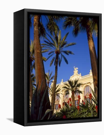 Palm Trees and Flowers in Front of the Casino at Monte Carlo, Monaco-Ruth Tomlinson-Framed Premier Image Canvas