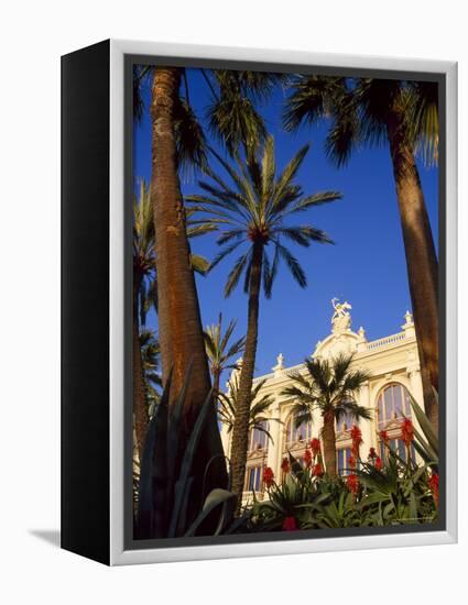 Palm Trees and Flowers in Front of the Casino at Monte Carlo, Monaco-Ruth Tomlinson-Framed Premier Image Canvas