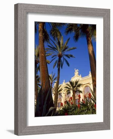 Palm Trees and Flowers in Front of the Casino at Monte Carlo, Monaco-Ruth Tomlinson-Framed Photographic Print