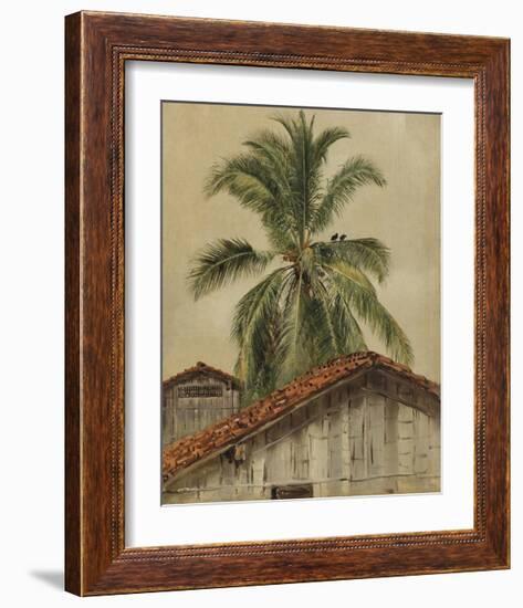 Palm Trees and Housetops, Ecuador-Frederic Edwin Church-Framed Premium Giclee Print