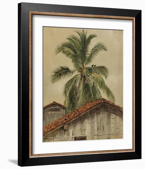 Palm Trees and Housetops, Ecuador-Frederic Edwin Church-Framed Premium Giclee Print