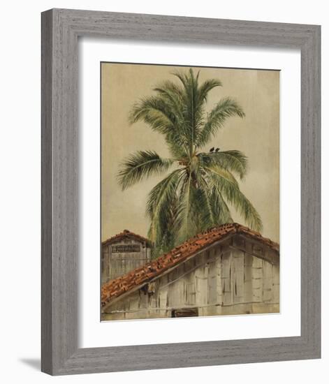 Palm Trees and Housetops, Ecuador-Frederic Edwin Church-Framed Premium Giclee Print