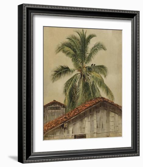 Palm Trees and Housetops, Ecuador-Frederic Edwin Church-Framed Premium Giclee Print