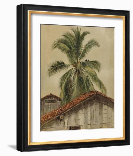 Palm Trees and Housetops, Ecuador-Frederic Edwin Church-Framed Premium Giclee Print