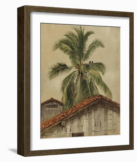 Palm Trees and Housetops, Ecuador-Frederic Edwin Church-Framed Premium Giclee Print